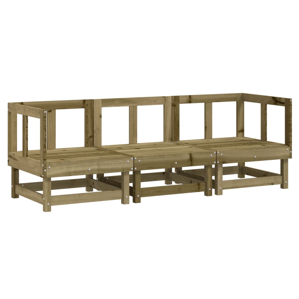 3 Piece Pine Wood Garden Lounge Set - Durable & Stylish Outdoor