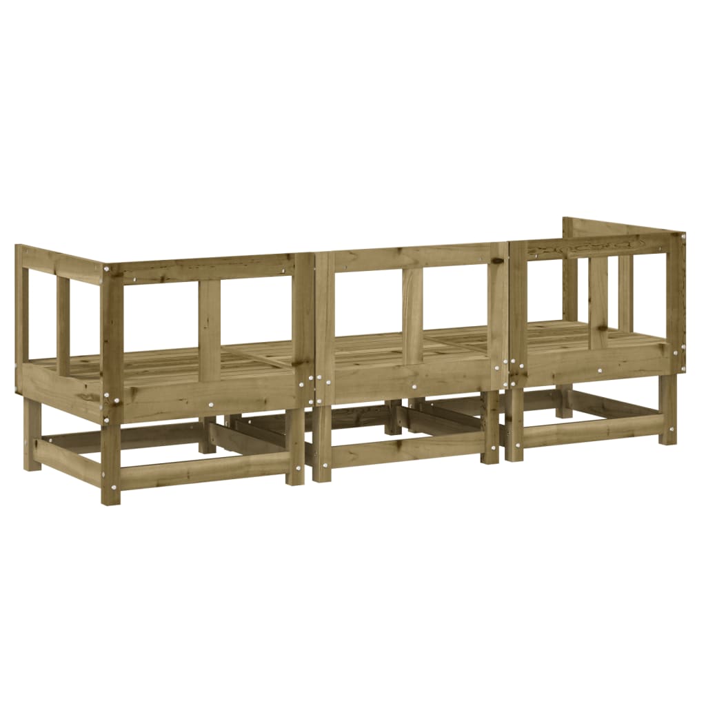3 Piece Pine Wood Garden Lounge Set - Durable & Stylish Outdoor