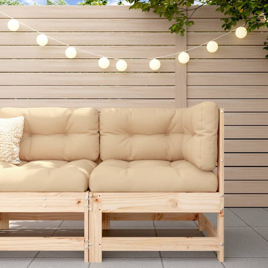 Elegant Solid Pine Garden Corner Sofa - Natural Wood Finish