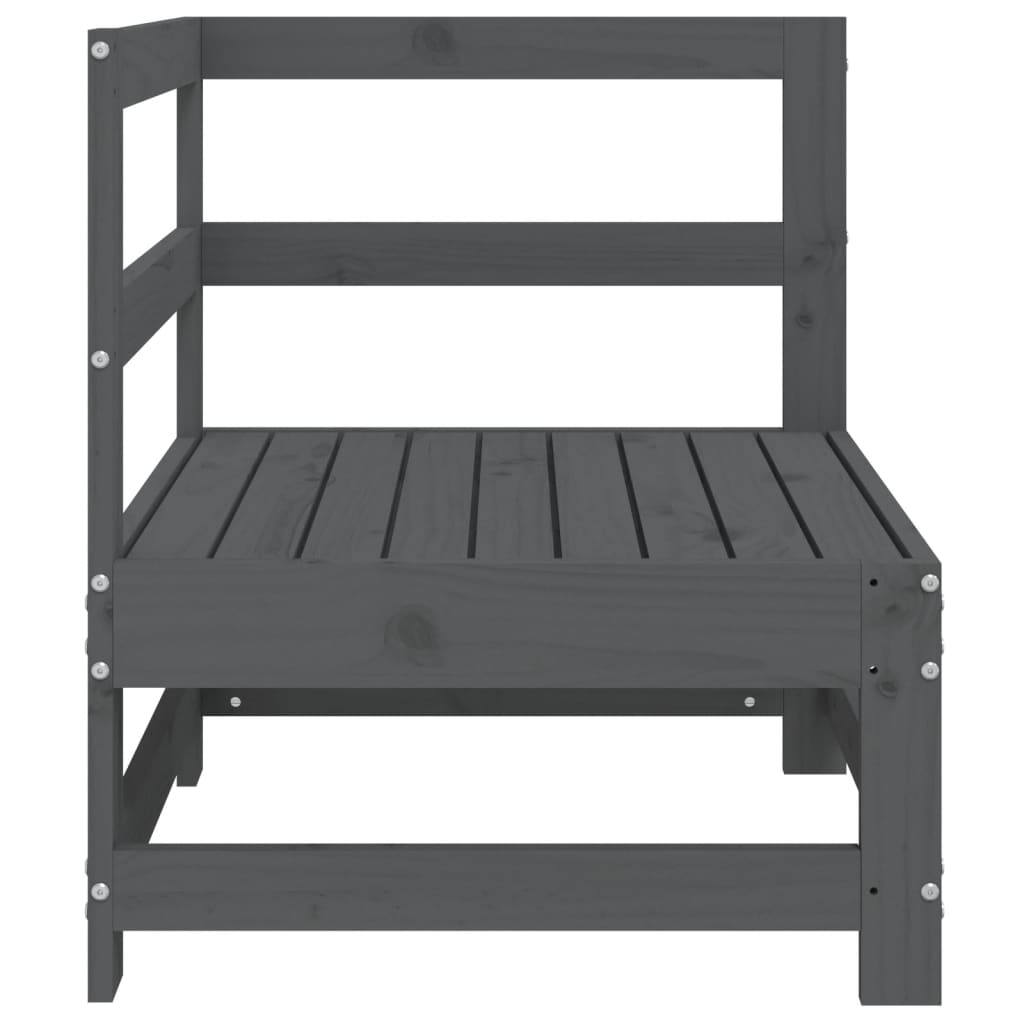 Solid Wood Pine Garden Corner Sofa - Elegant Grey Finish