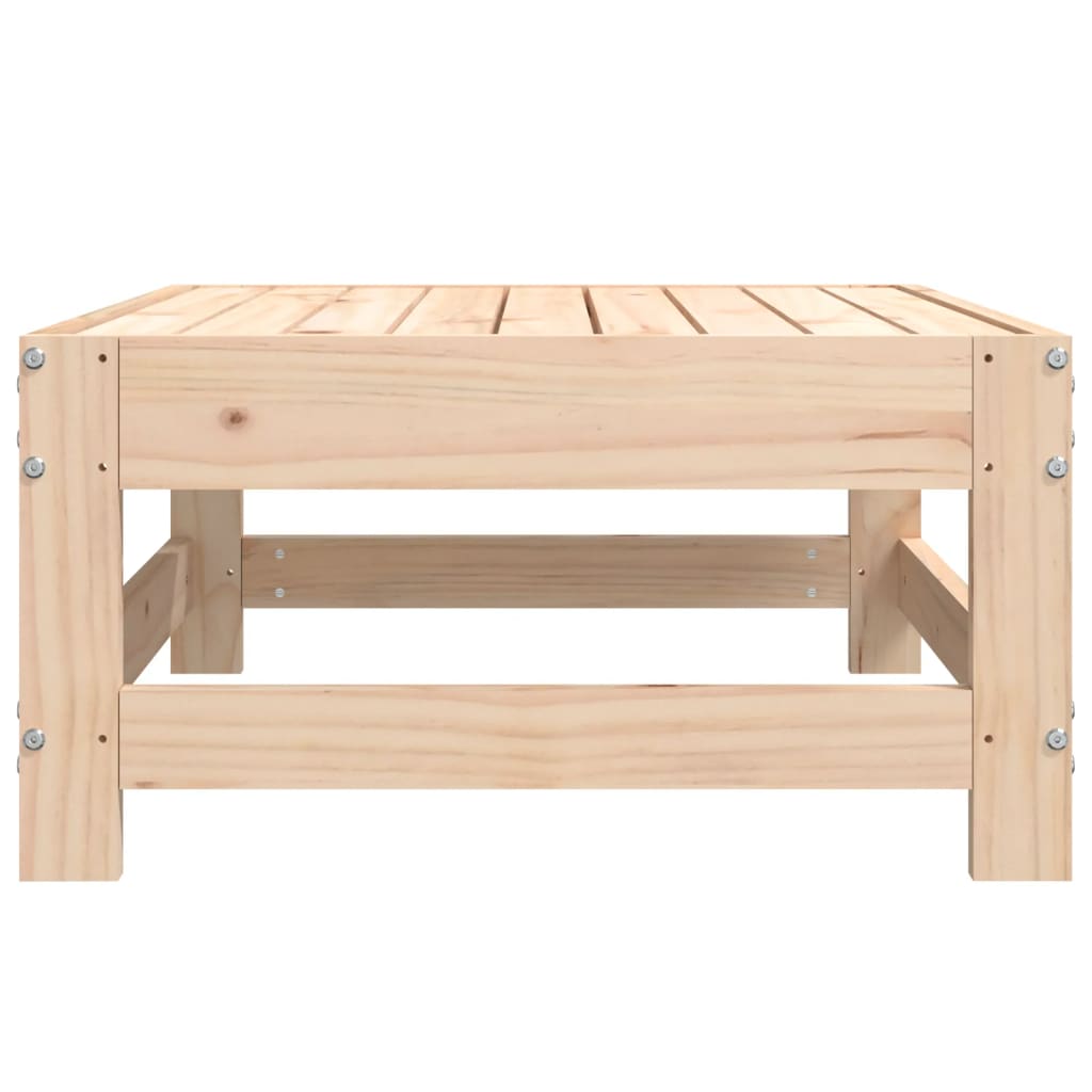Solid Pine Wood Garden Footstool - Durable Outdoor Comfort