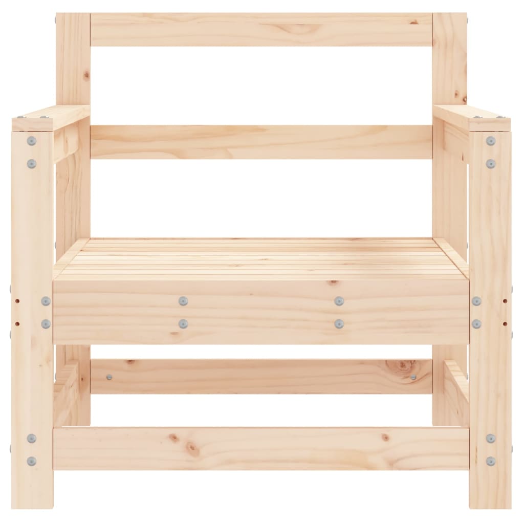 Solid Pine Wood Garden Chairs Set, 2-Piece Outdoor Seating