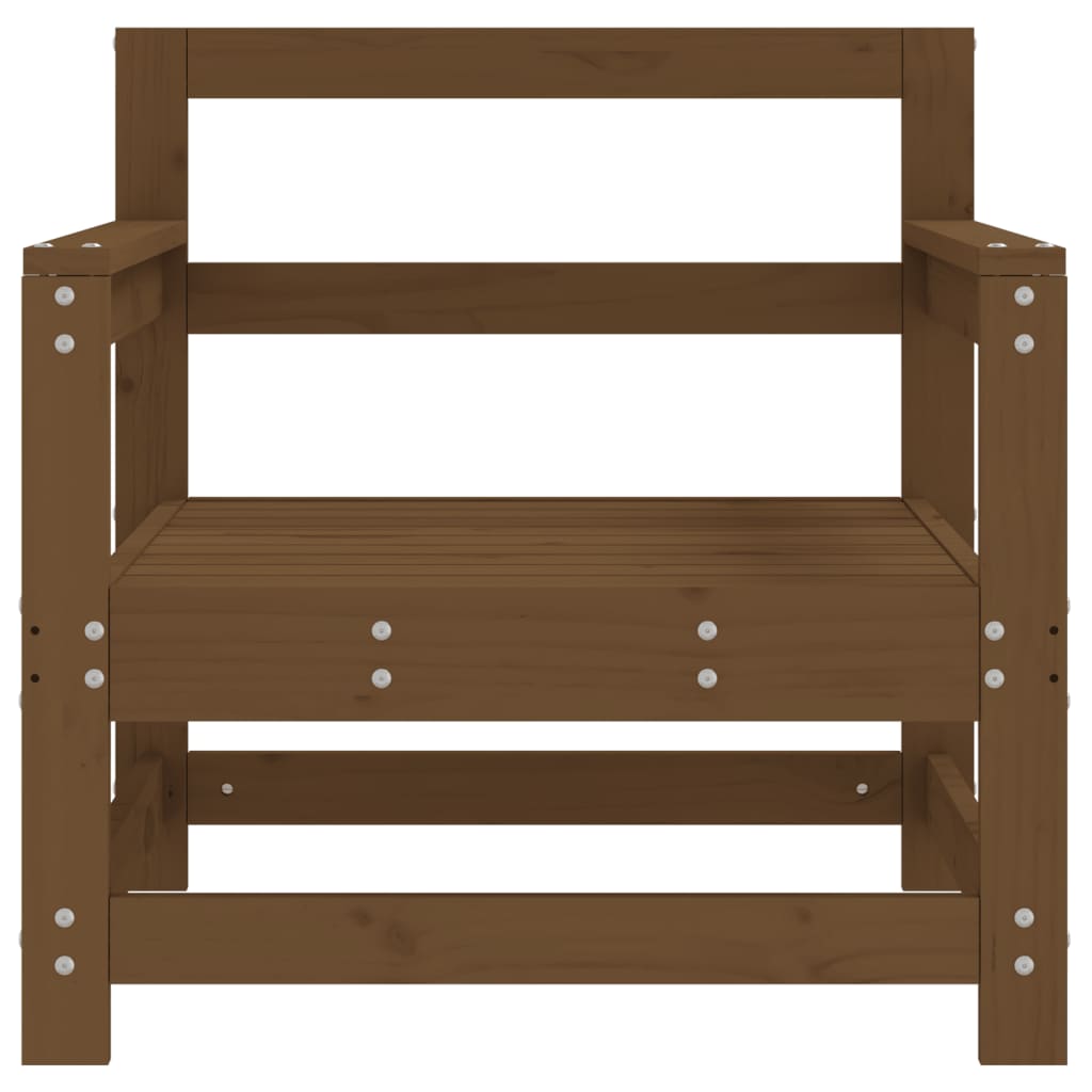 Solid Wood Pine Garden Chairs 2 pcs, Honey Brown Finish
