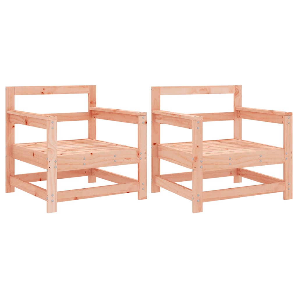 Solid Wood Douglas Garden Chairs - Set of 2, Elegant & Durable