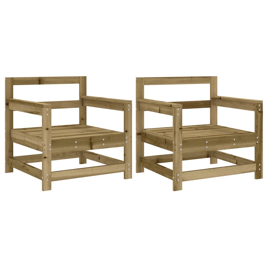 2-Piece Pine Wood Garden Chairs, Impregnated for Durability