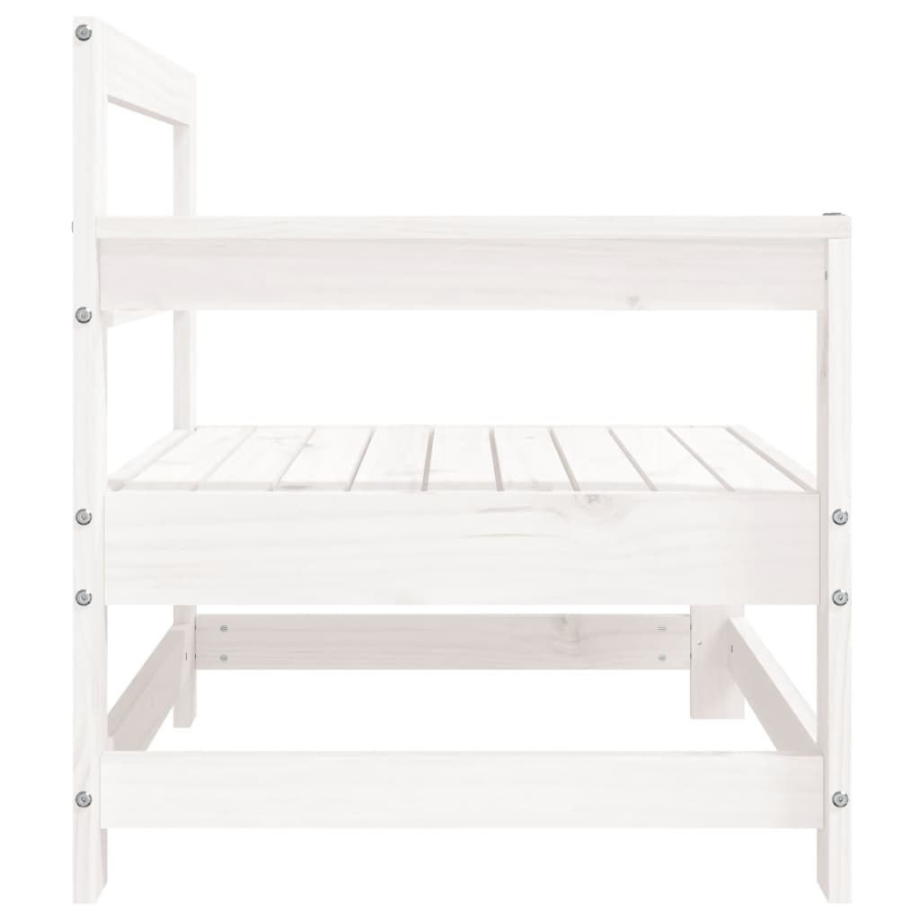 White Solid Wood Pine Garden Corner Sofa - Stylish & Durable