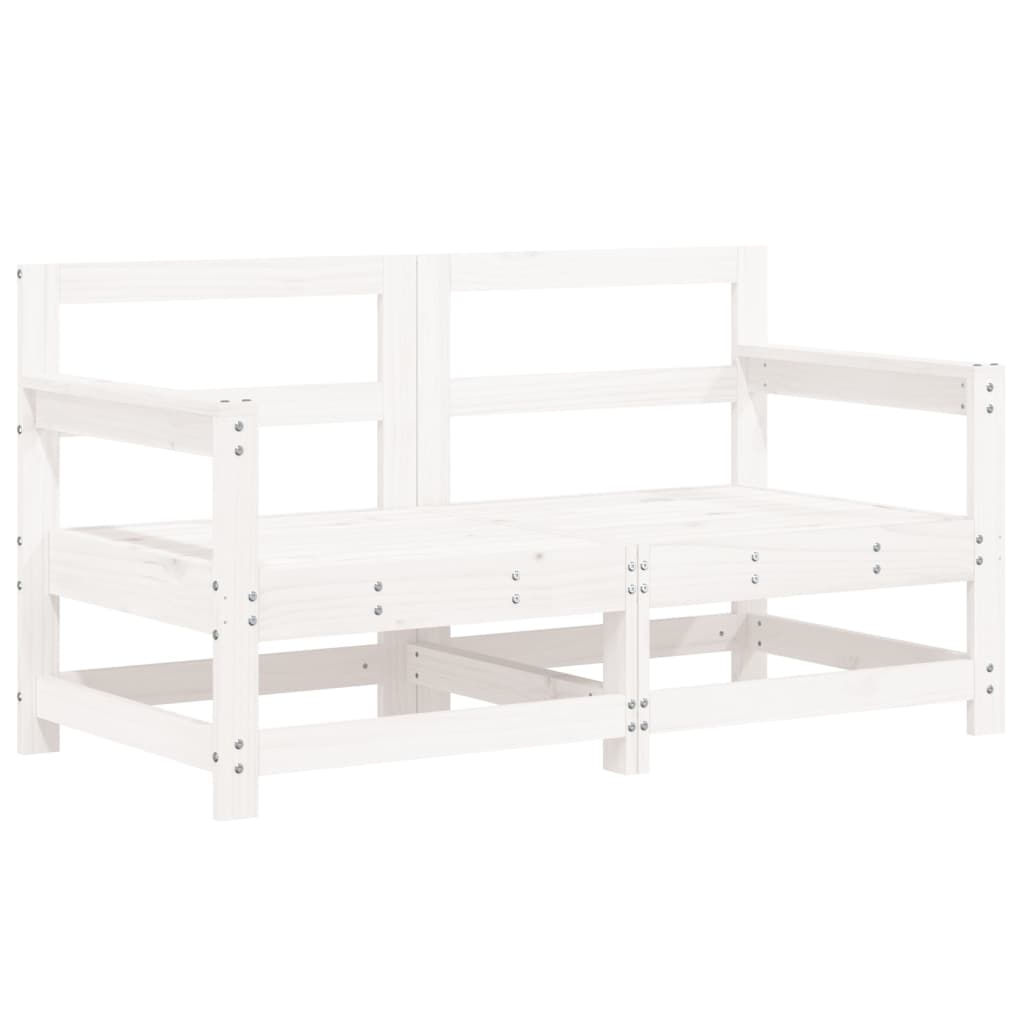 White Solid Pine 2-Piece Garden Corner Sofa Set