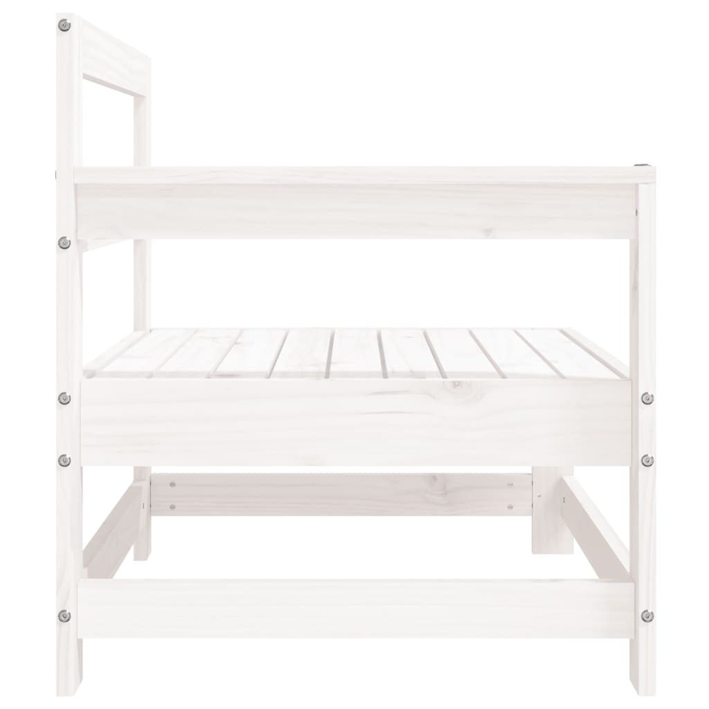 White Solid Pine 2-Piece Garden Corner Sofa Set