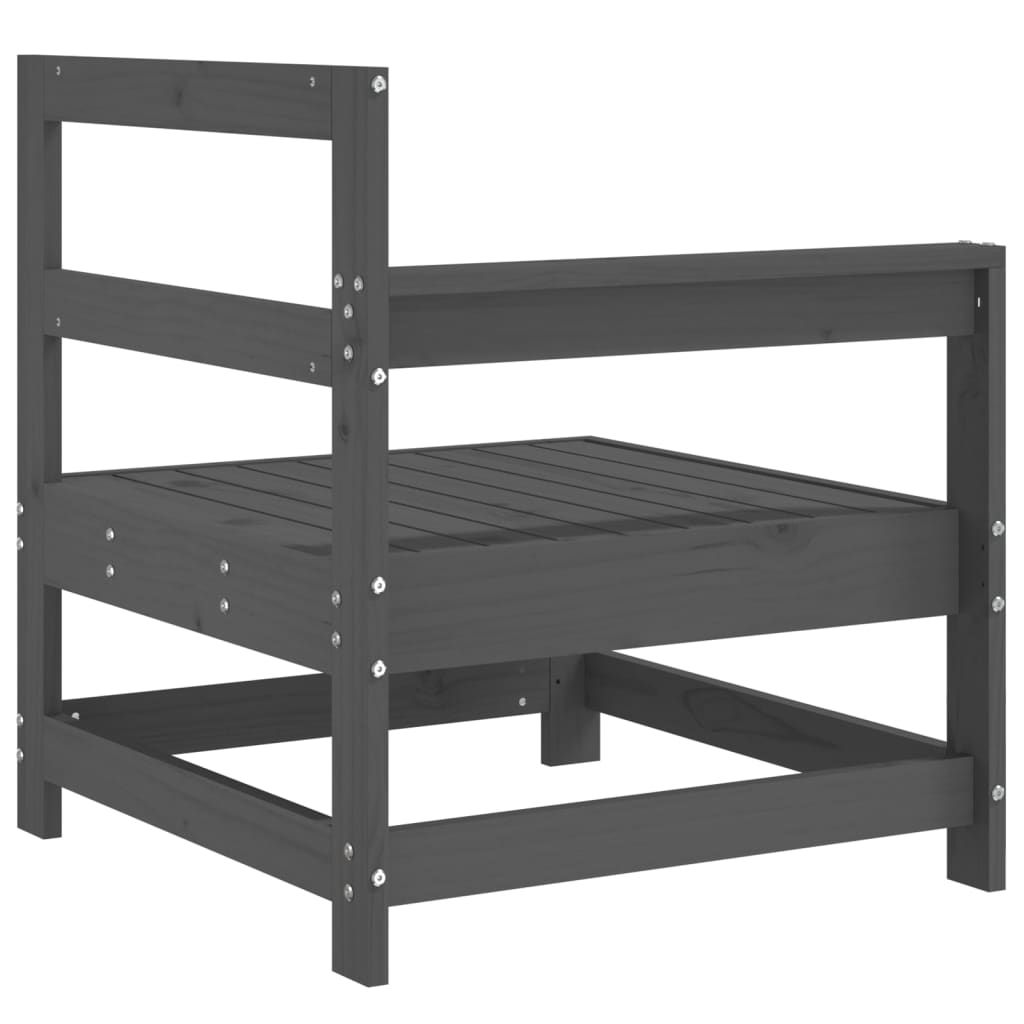 Stylish Grey Solid Wood Pine Garden Corner Sofas Set of 2