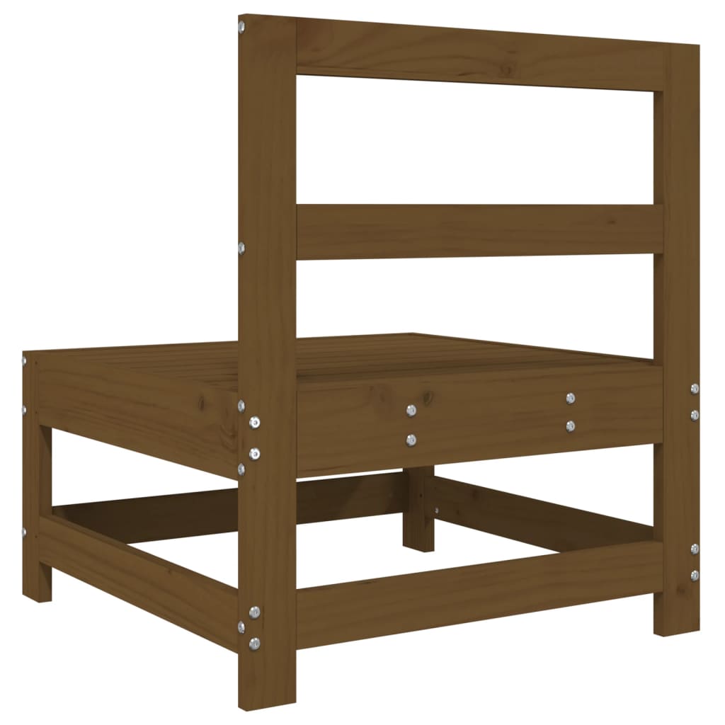 Honey Brown Solid Pine Garden Middle Sofas Set - 2 Pcs