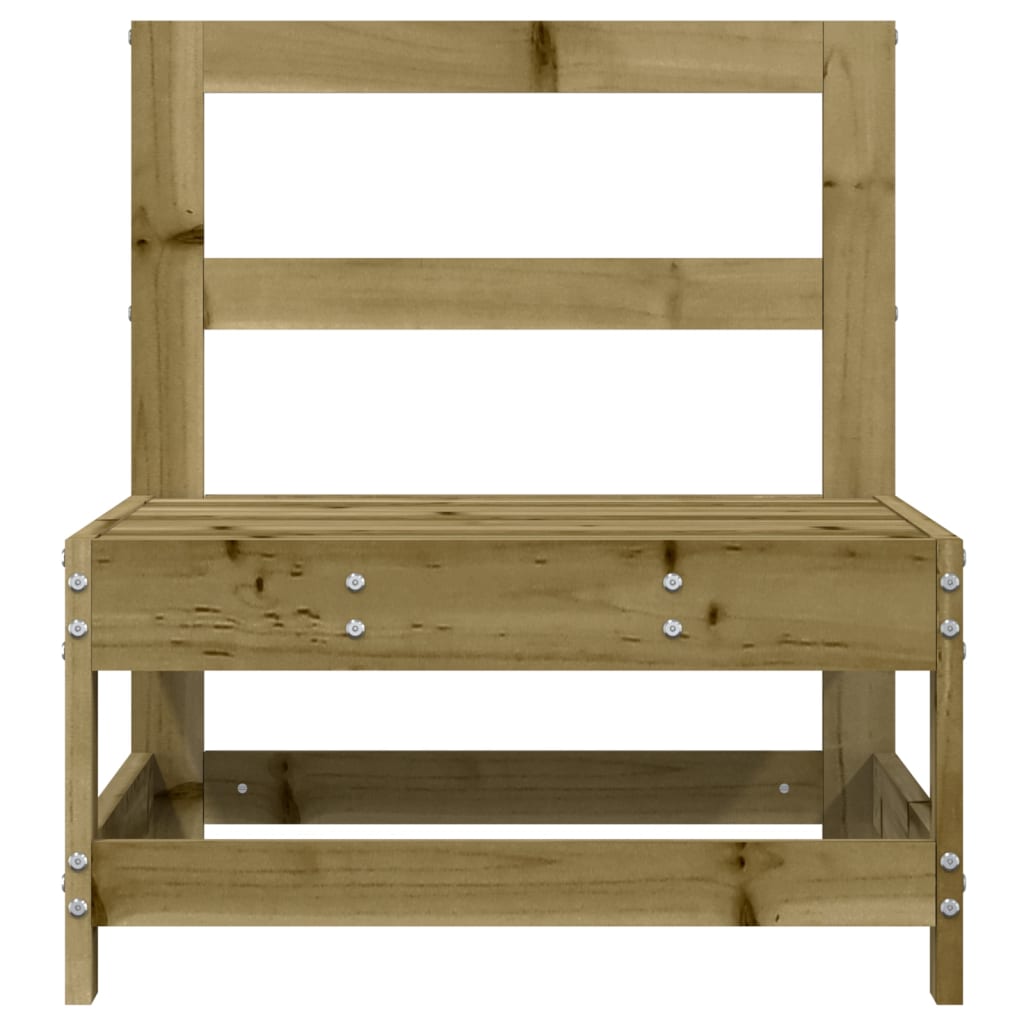 2-Piece Garden Middle Sofas, Impregnated Pine Wood Outdoor Furniture