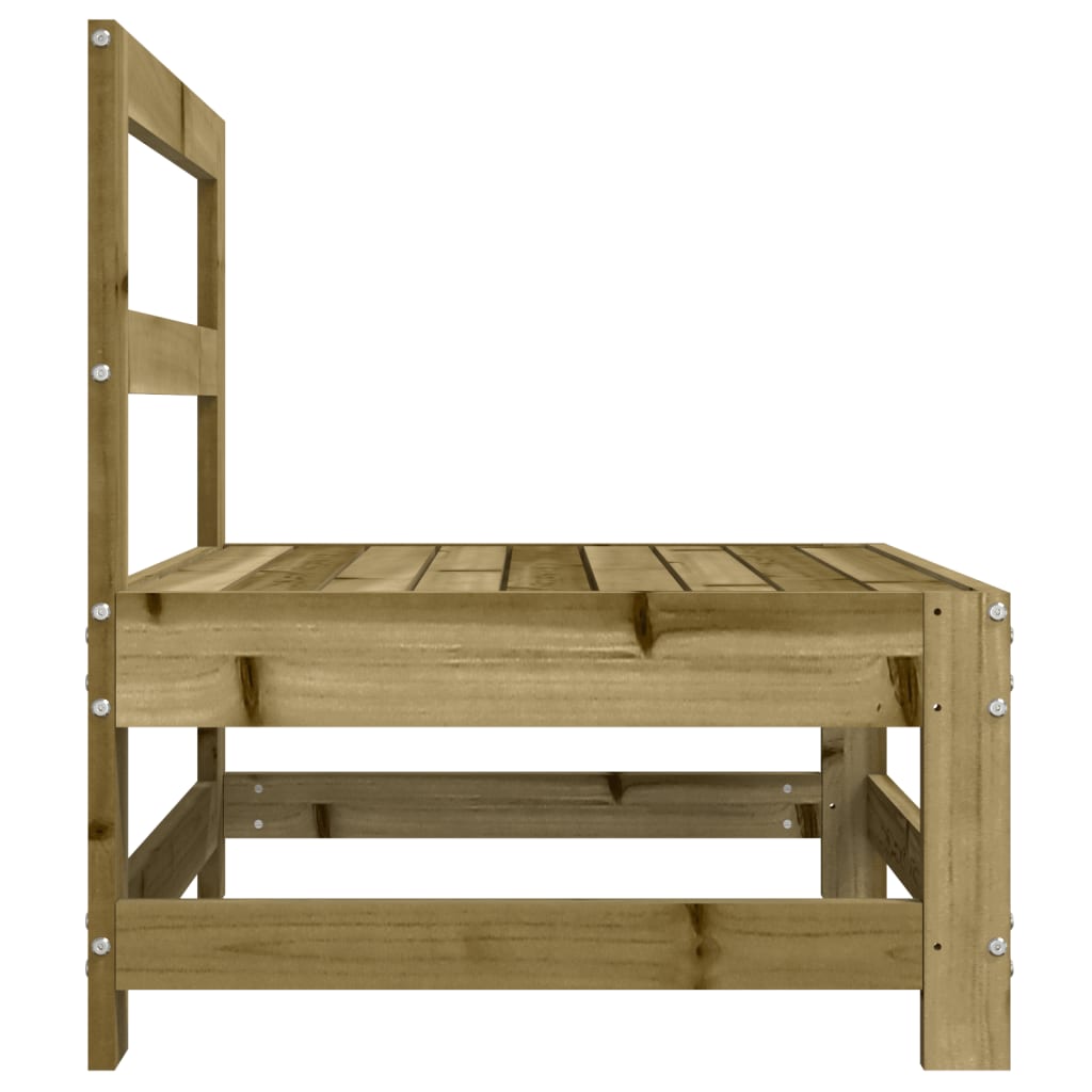 2-Piece Garden Middle Sofas, Impregnated Pine Wood Outdoor Furniture