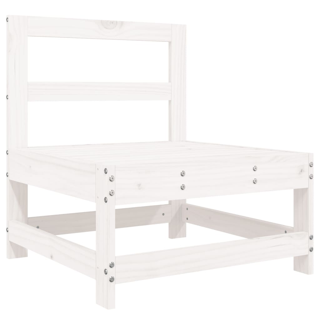 Elegant 3-Piece White Pine Wood Garden Lounge Set