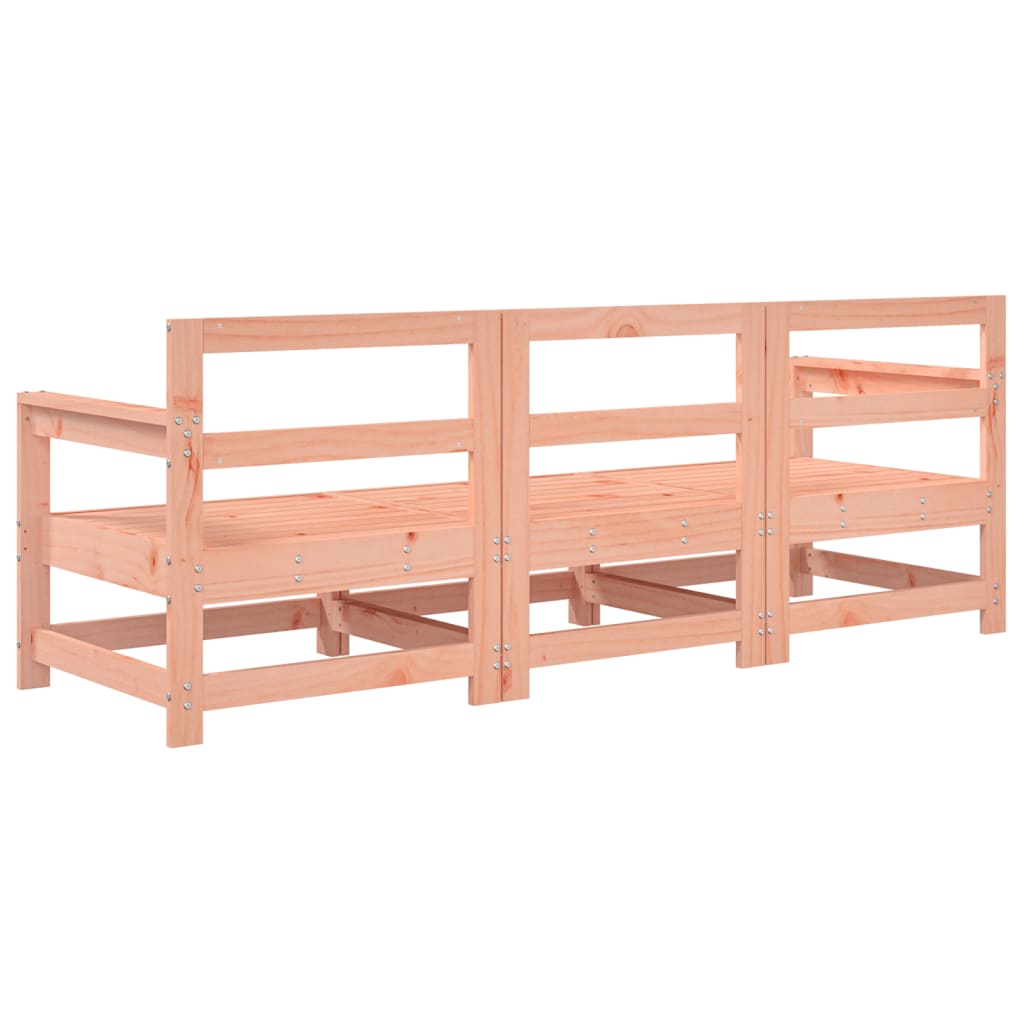 Douglas Solid Wood 3-Piece Garden Lounge Set - Natural Finish
