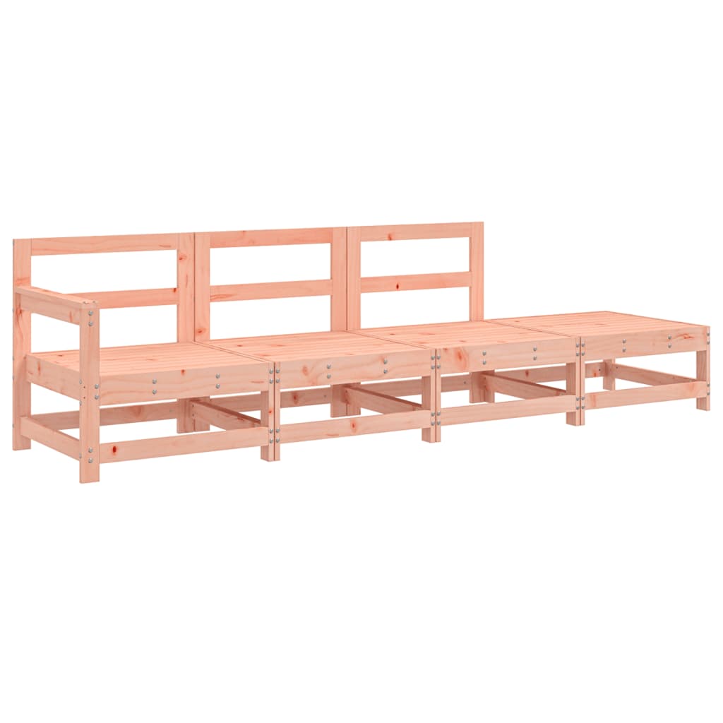 Solid Wood Douglas 4-Piece Garden Lounge Set - Elegant Outdoor Comfort