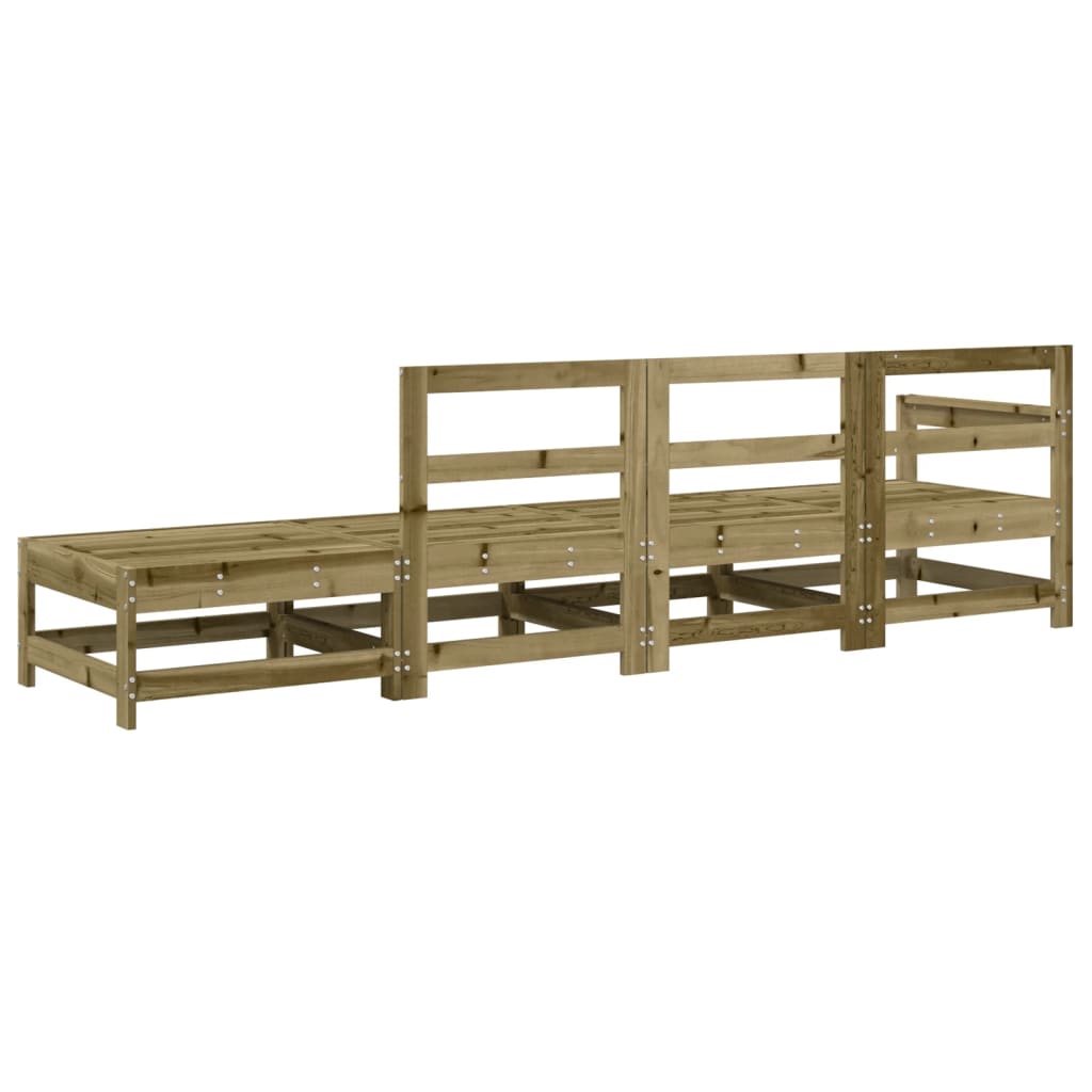4 Piece Garden Lounge Set in Impregnated Pine Wood