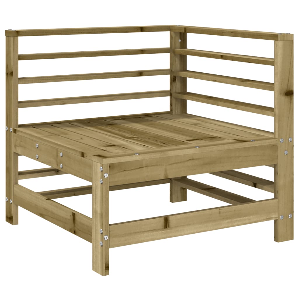 Stylish Garden Corner Sofa in Impregnated Pine Wood Finish