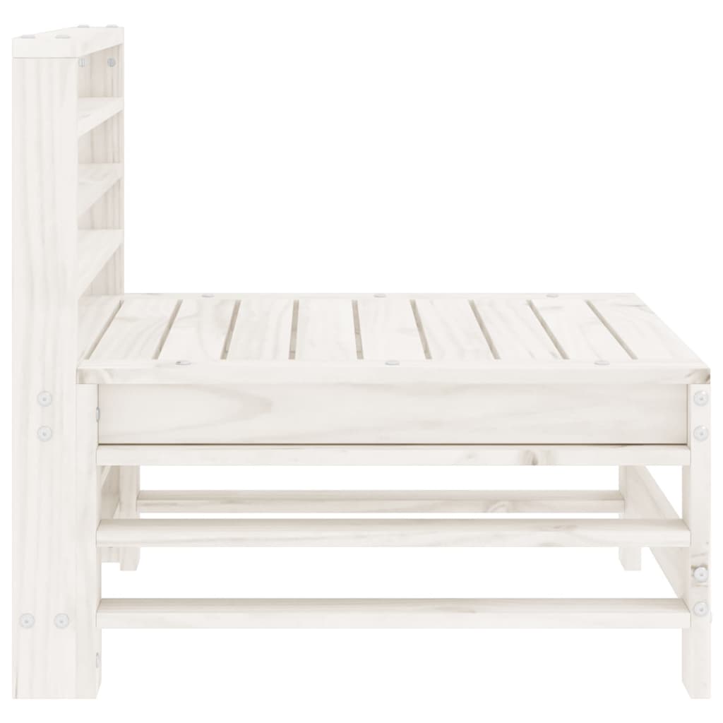 White Solid Wood Pine Garden Middle Sofa