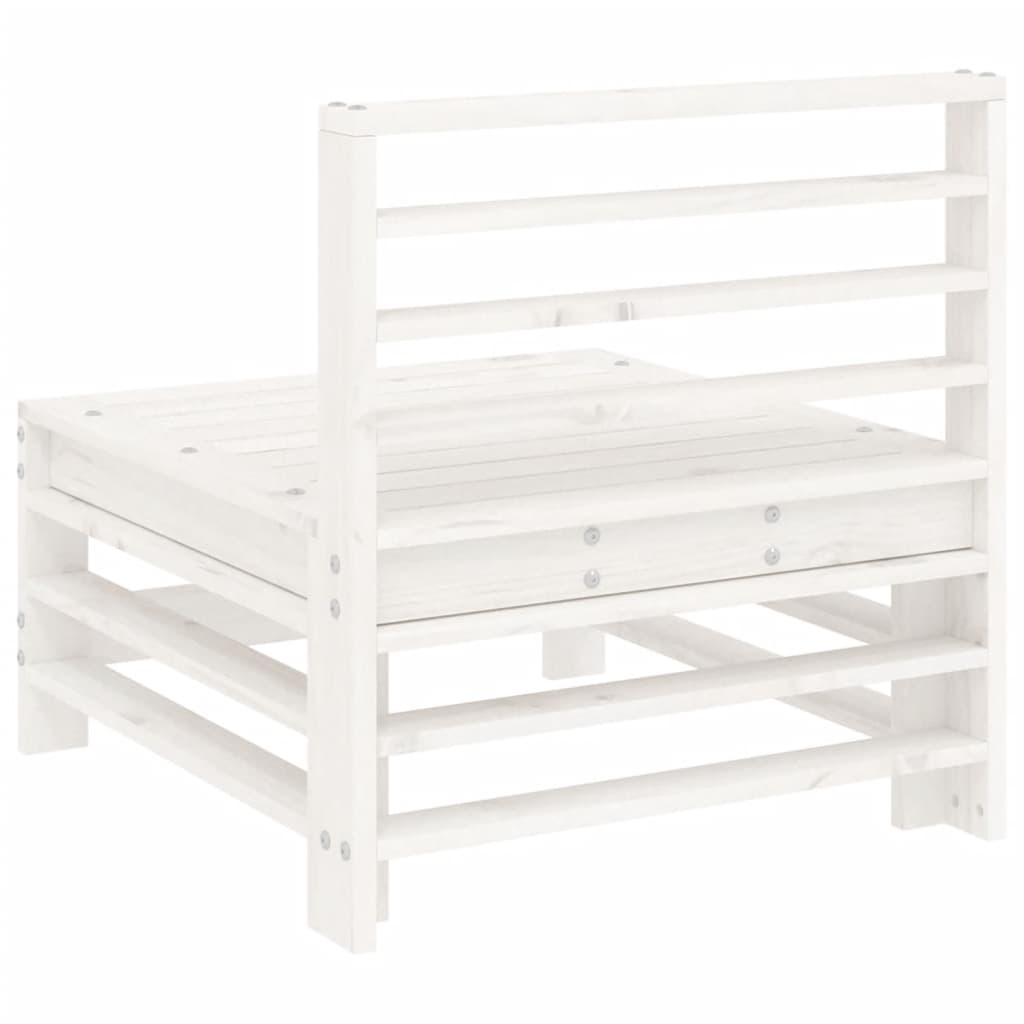 White Solid Wood Pine Garden Middle Sofa