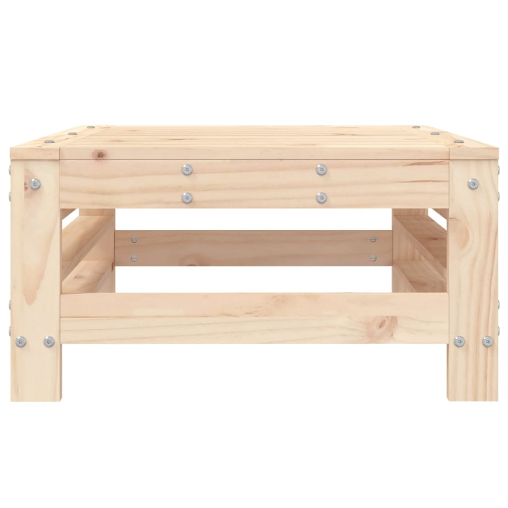 Solid Pine Wood Garden Footstool - Natural Finish