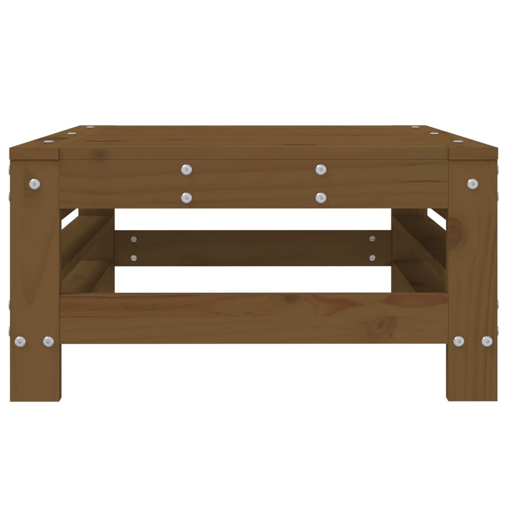 Honey Brown Pine Garden Footstool - Solid Wood Comfort and Style