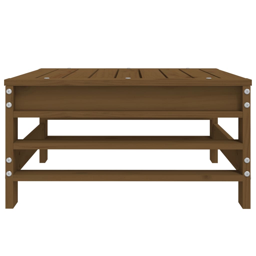 Honey Brown Pine Garden Footstool - Solid Wood Comfort and Style