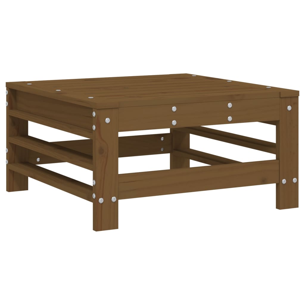 Honey Brown Pine Garden Footstool - Solid Wood Comfort and Style