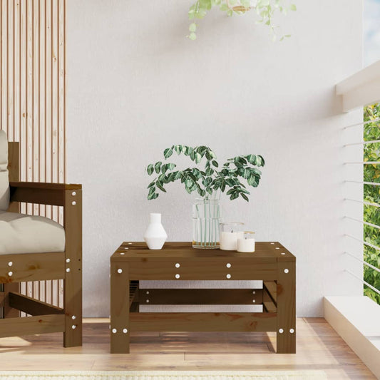 Honey Brown Pine Garden Footstool - Solid Wood Comfort and Style
