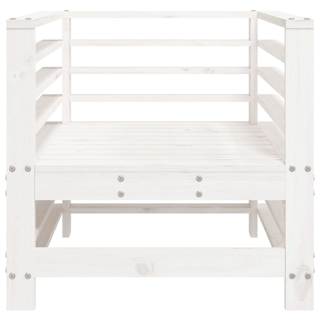 Elegant 2-Pc White Solid Pine Wood Garden Chairs