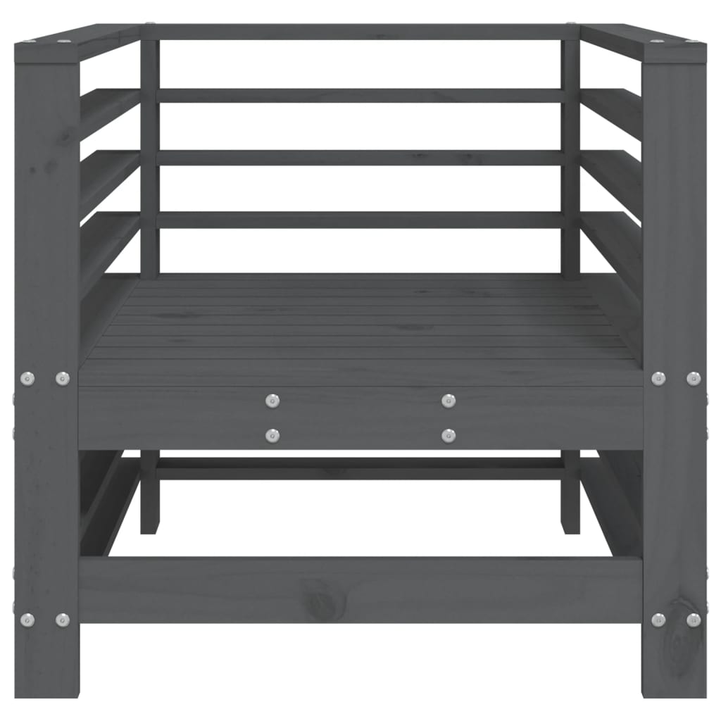 2-Piece Grey Solid Pine Garden Chairs - Durable & Stylish Outdoor Seating