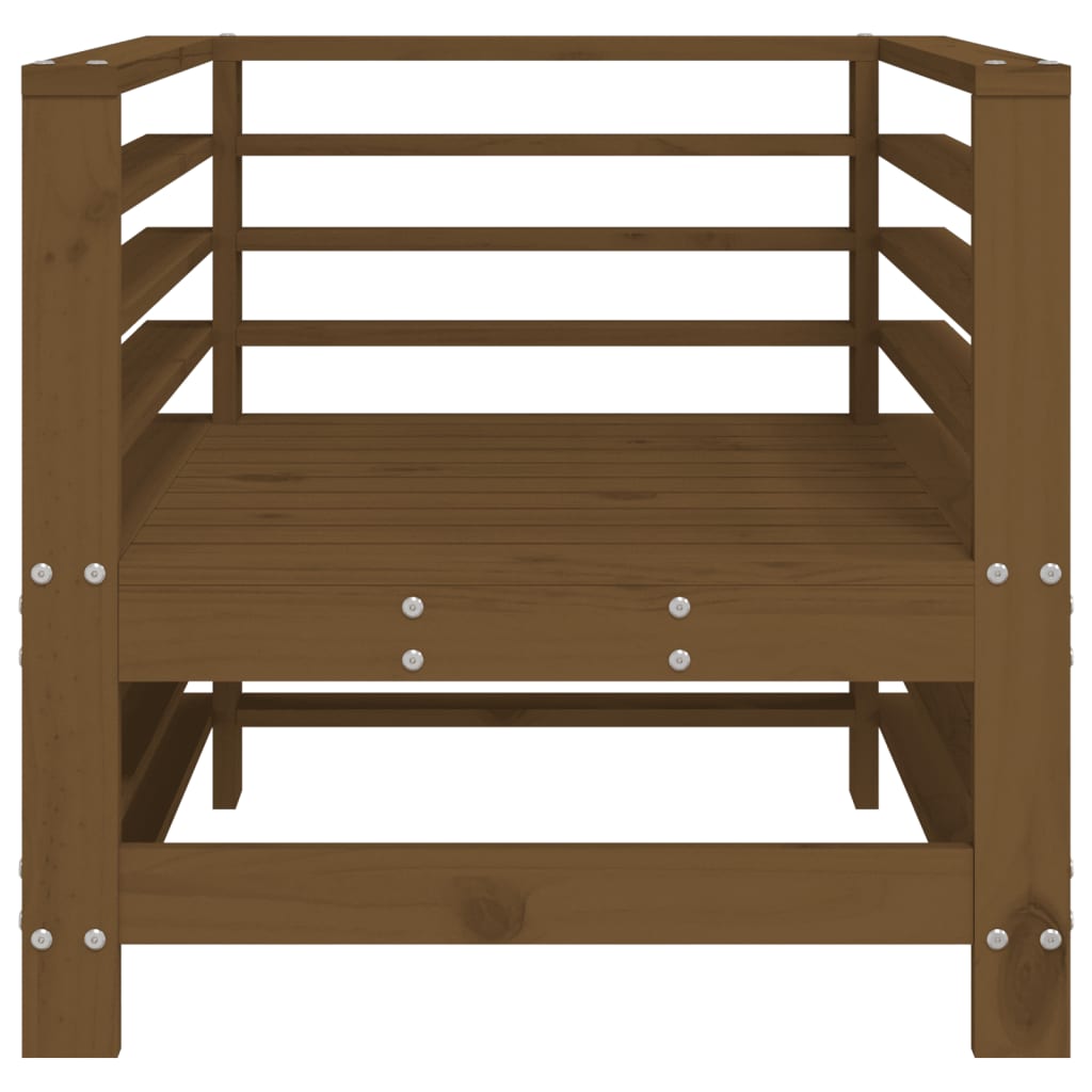 Honey Brown Pine Wood Garden Chairs Set - 2 Pieces