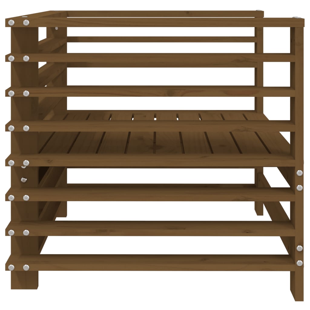 Honey Brown Pine Wood Garden Chairs Set - 2 Pieces