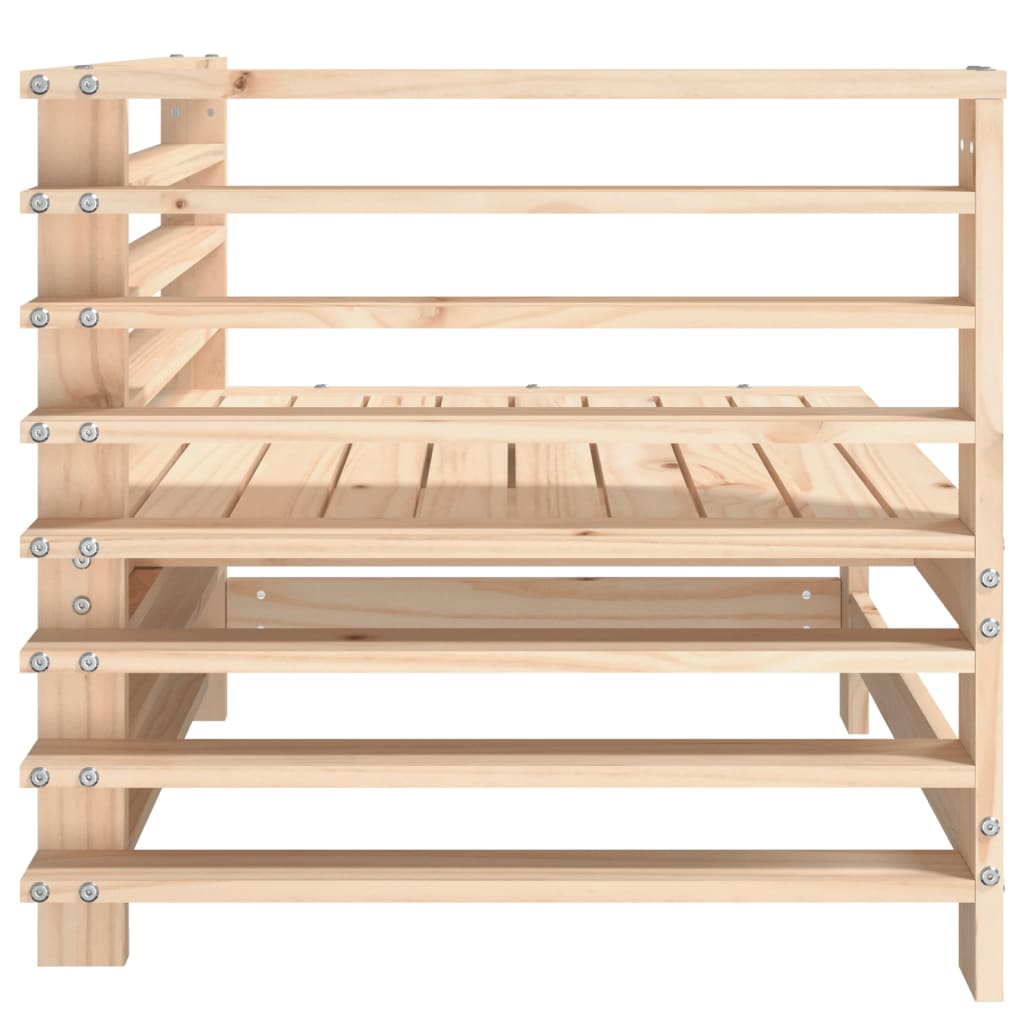 Solid Pine Wood Garden Corner Sofas, 2-Piece Set