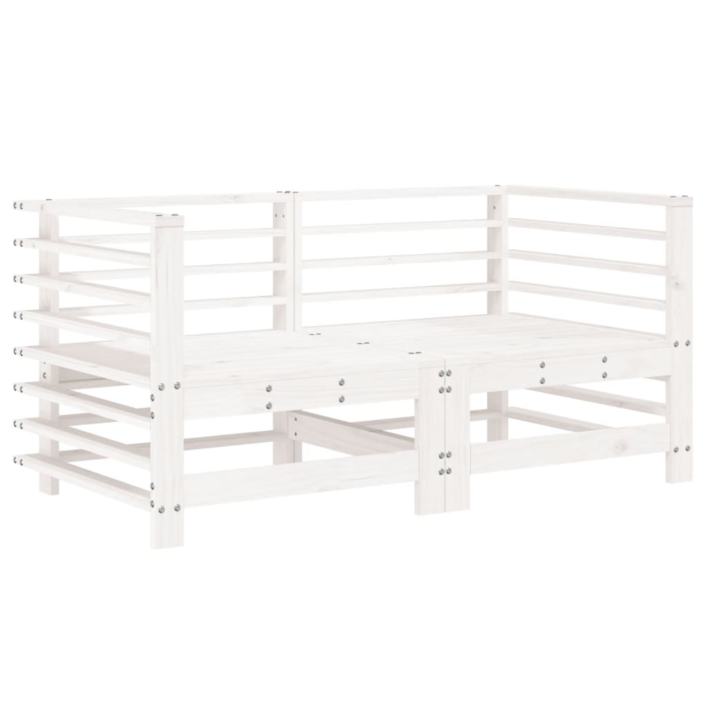White Solid Pine Garden Corner Sofas - 2 Piece Set