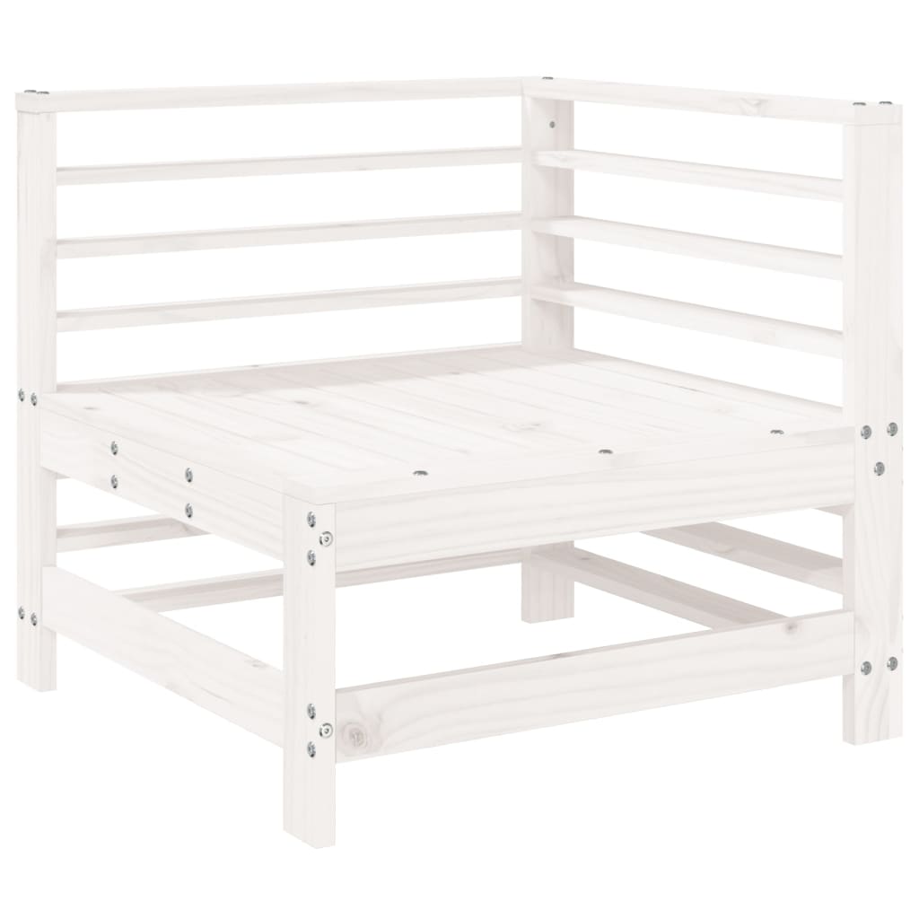 White Solid Pine Garden Corner Sofas - 2 Piece Set