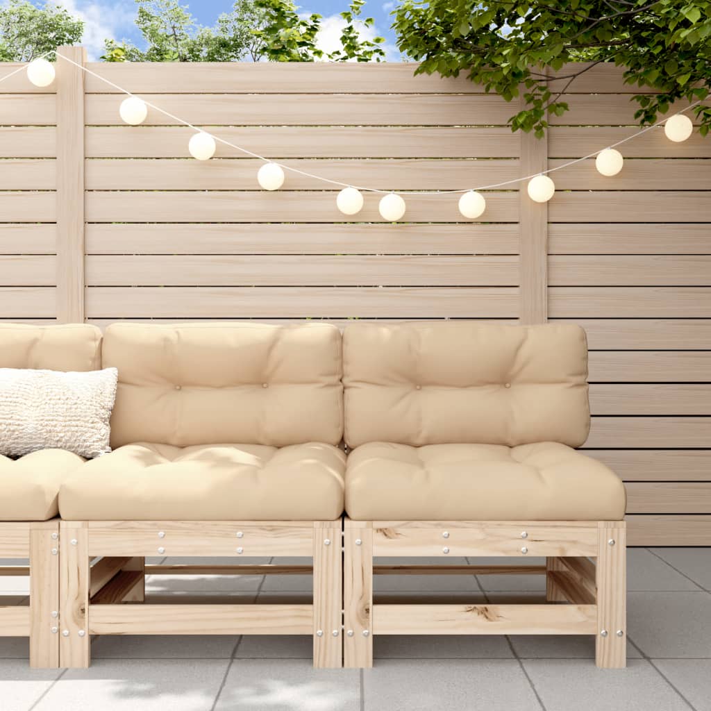 Solid Pine Wood Garden Middle Sofas Set - 2 Pieces