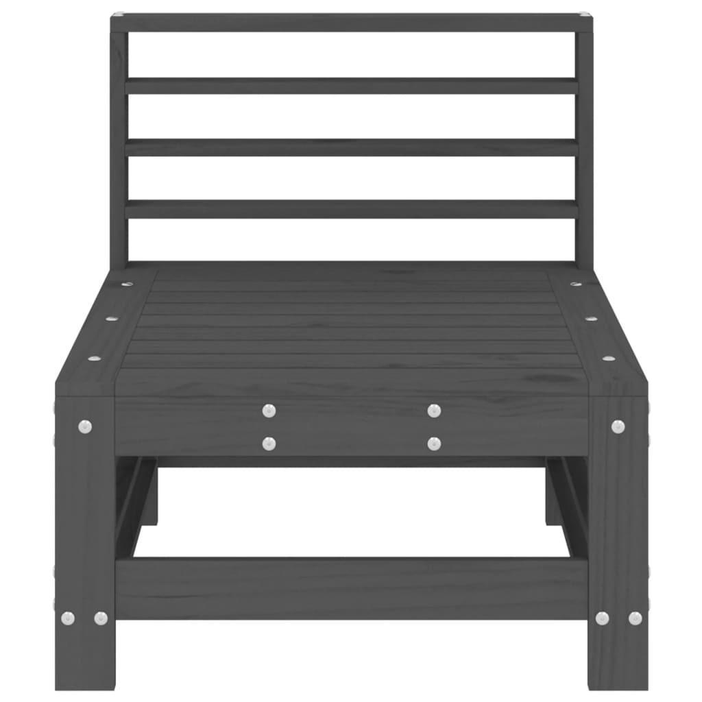 2-Piece Grey Solid Wood Pine Garden Middle Sofas