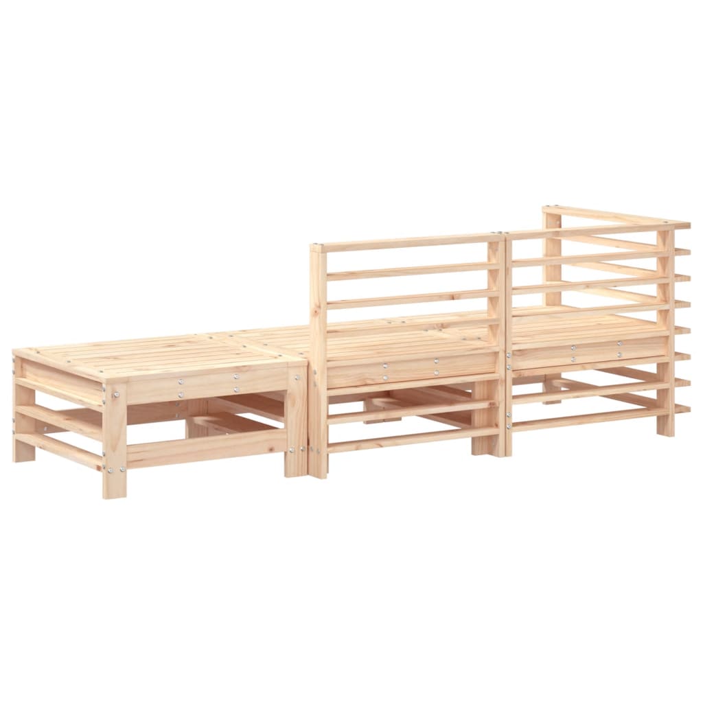 3-Piece Solid Pine Garden Lounge Set - Durable & Stylish