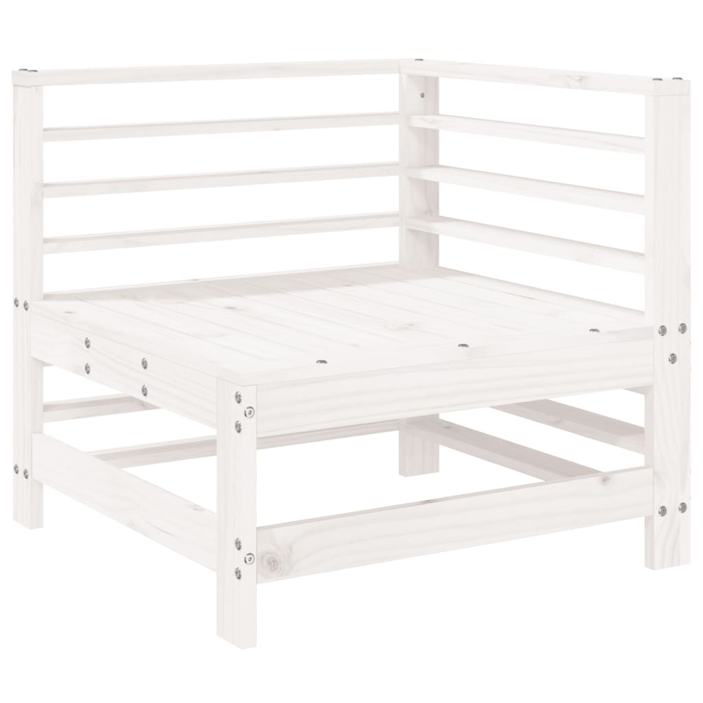 White Solid Pine 3-Piece Garden Lounge Set - Stylish & Durable