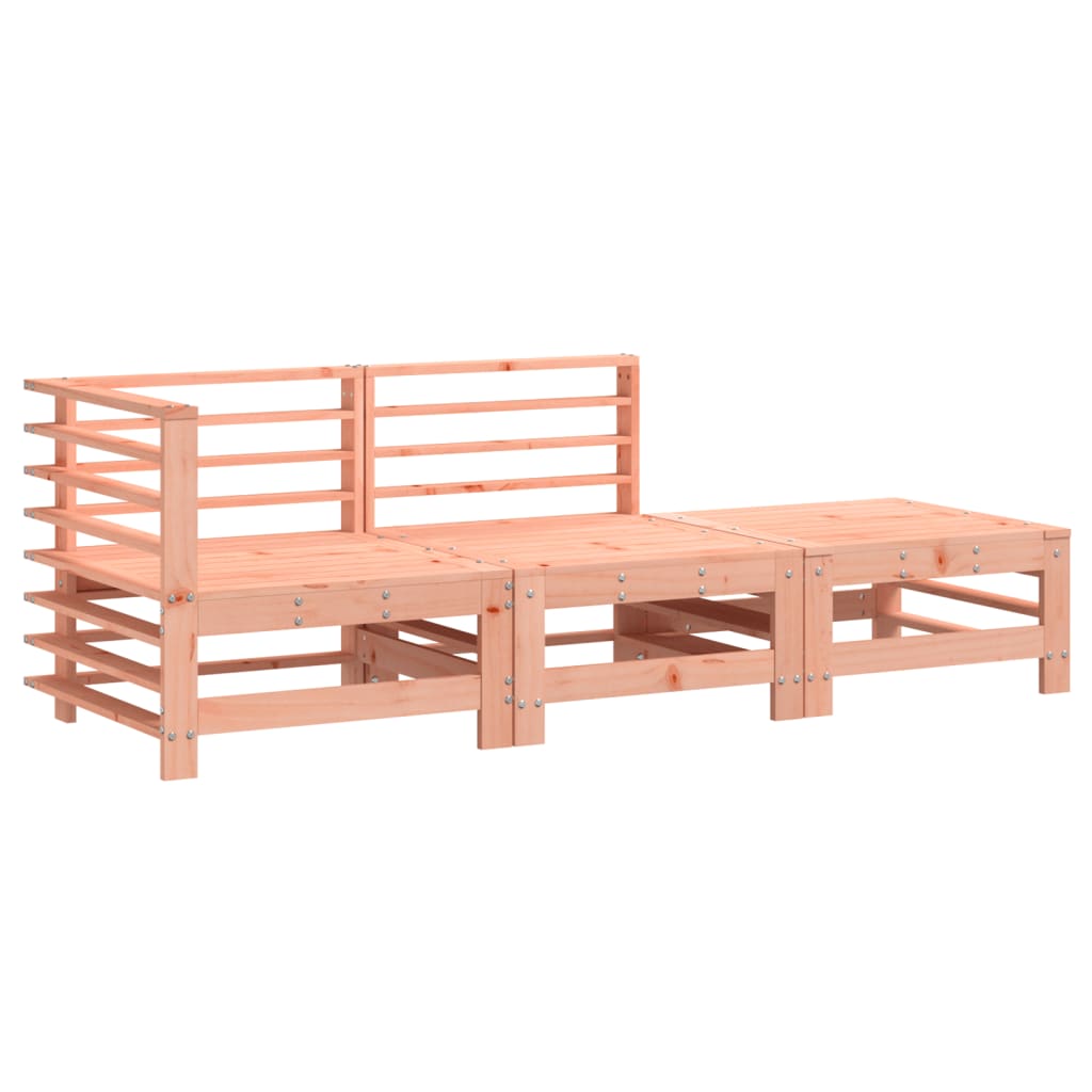 3 Piece Douglas Wood Garden Lounge Set - Solid & Stylish