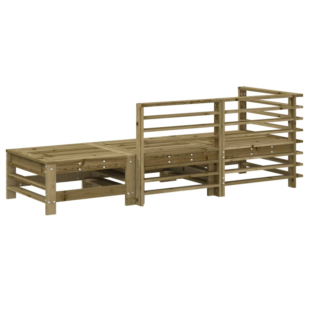 Stylish 3-Piece Pine Wood Garden Lounge Set - Impregnated Finish