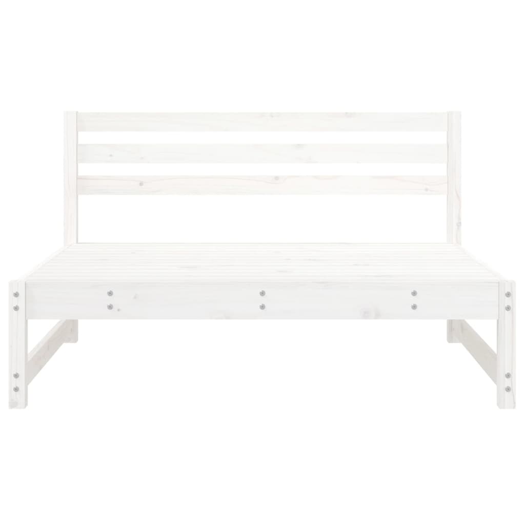 White Solid Pine Garden Middle Sofa - 120x80 cm