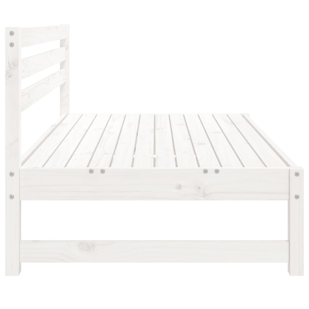 White Solid Pine Garden Middle Sofa - 120x80 cm