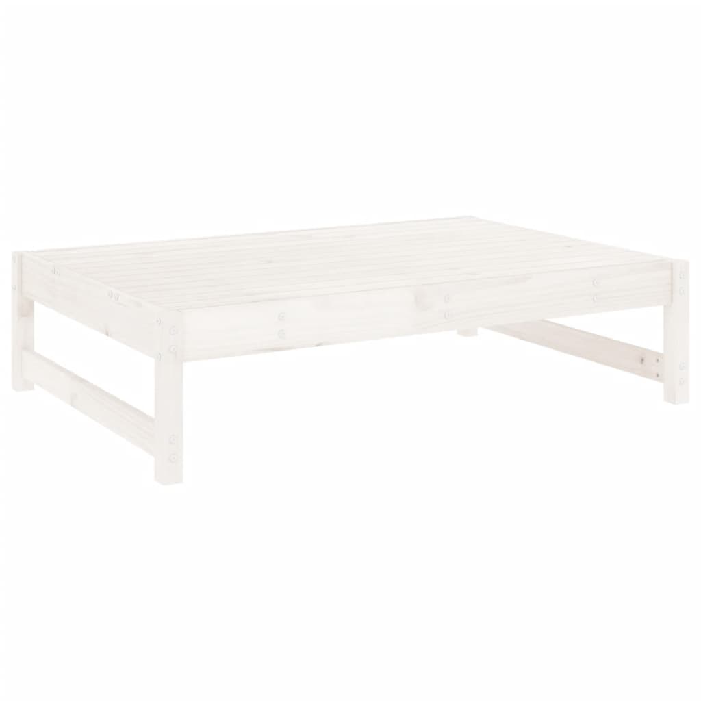 Solid Pine Garden Footstool 120x80cm - White Finish