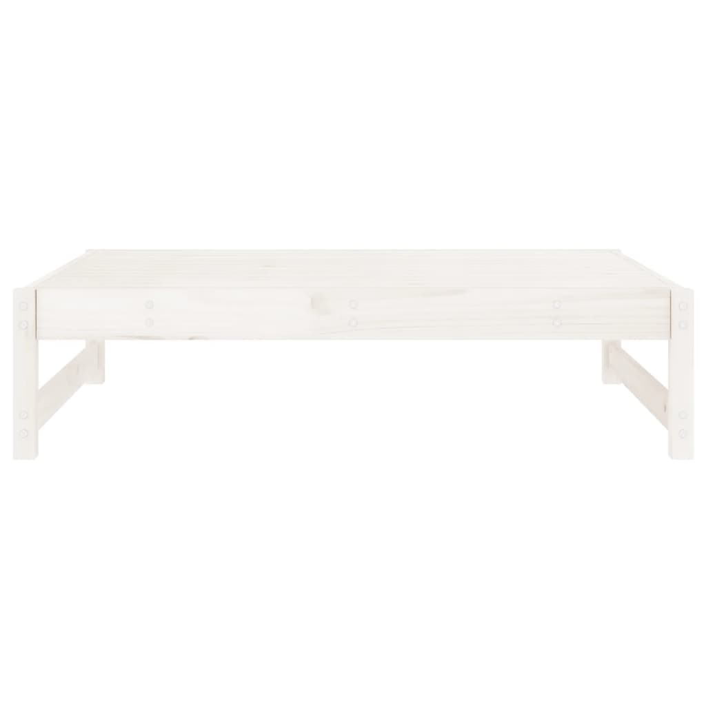 Solid Pine Garden Footstool 120x80cm - White Finish