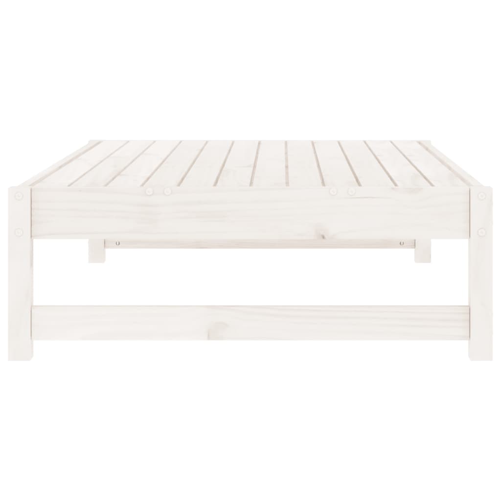 Solid Pine Garden Footstool 120x80cm - White Finish