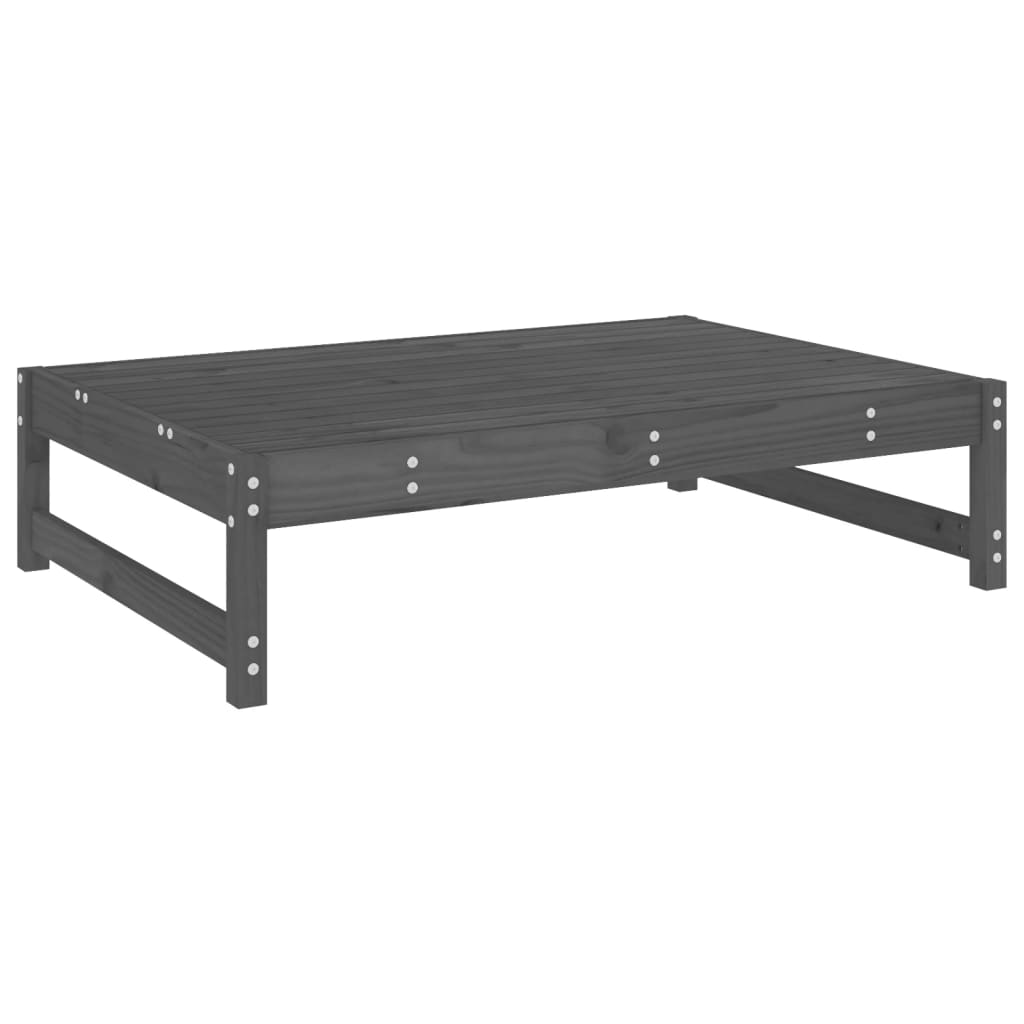 Solid Pine Garden Footstool - Grey, 120x80 cm