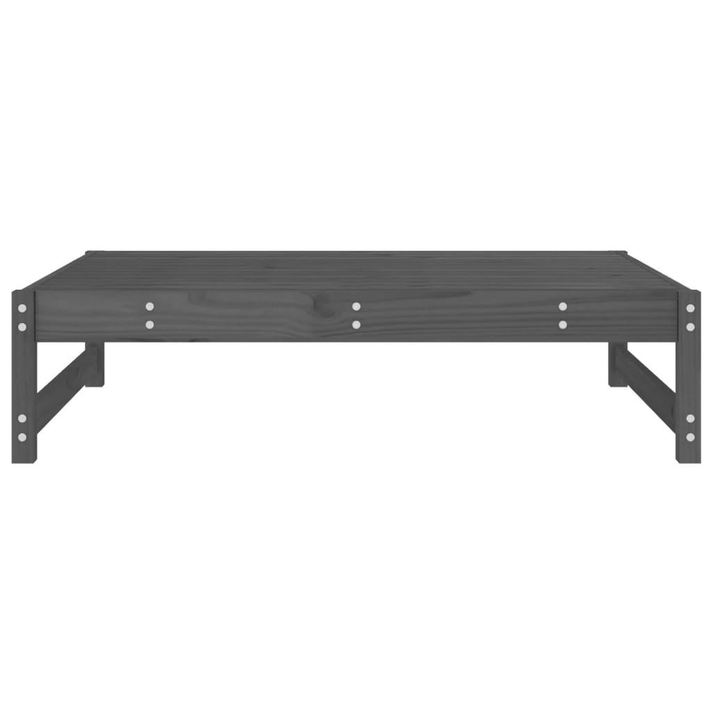 Solid Pine Garden Footstool - Grey, 120x80 cm