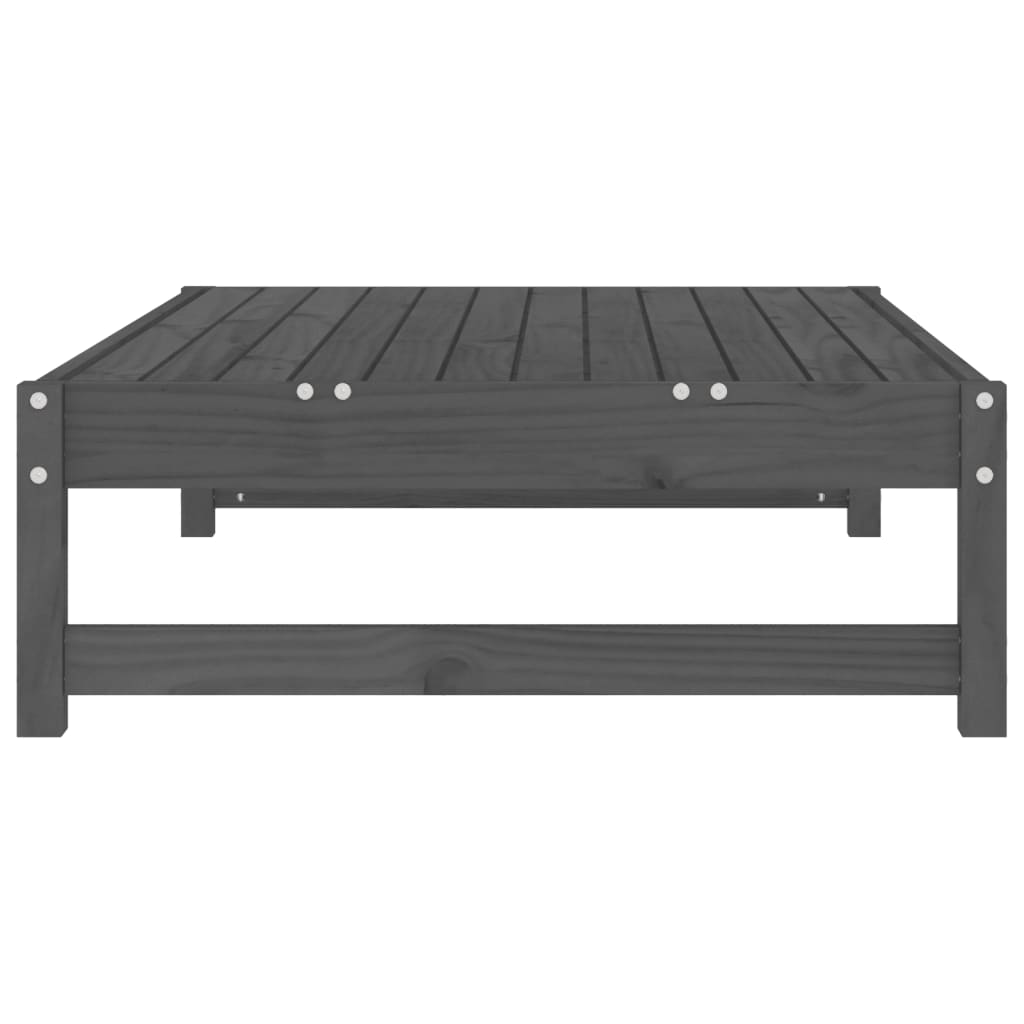 Solid Pine Garden Footstool - Grey, 120x80 cm