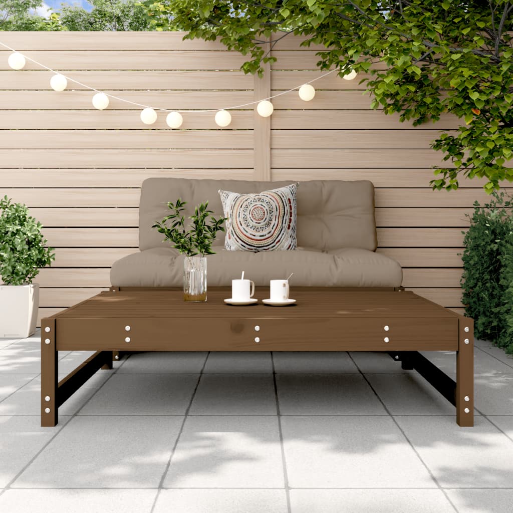 Solid Pine Garden Footstool, Honey Brown 120x80 cm